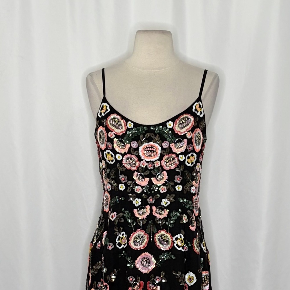 NEEDLE & THREAD Black Sequin Embellished Dress Beaded Party Special Occasion 8 - Picture 4 of 14